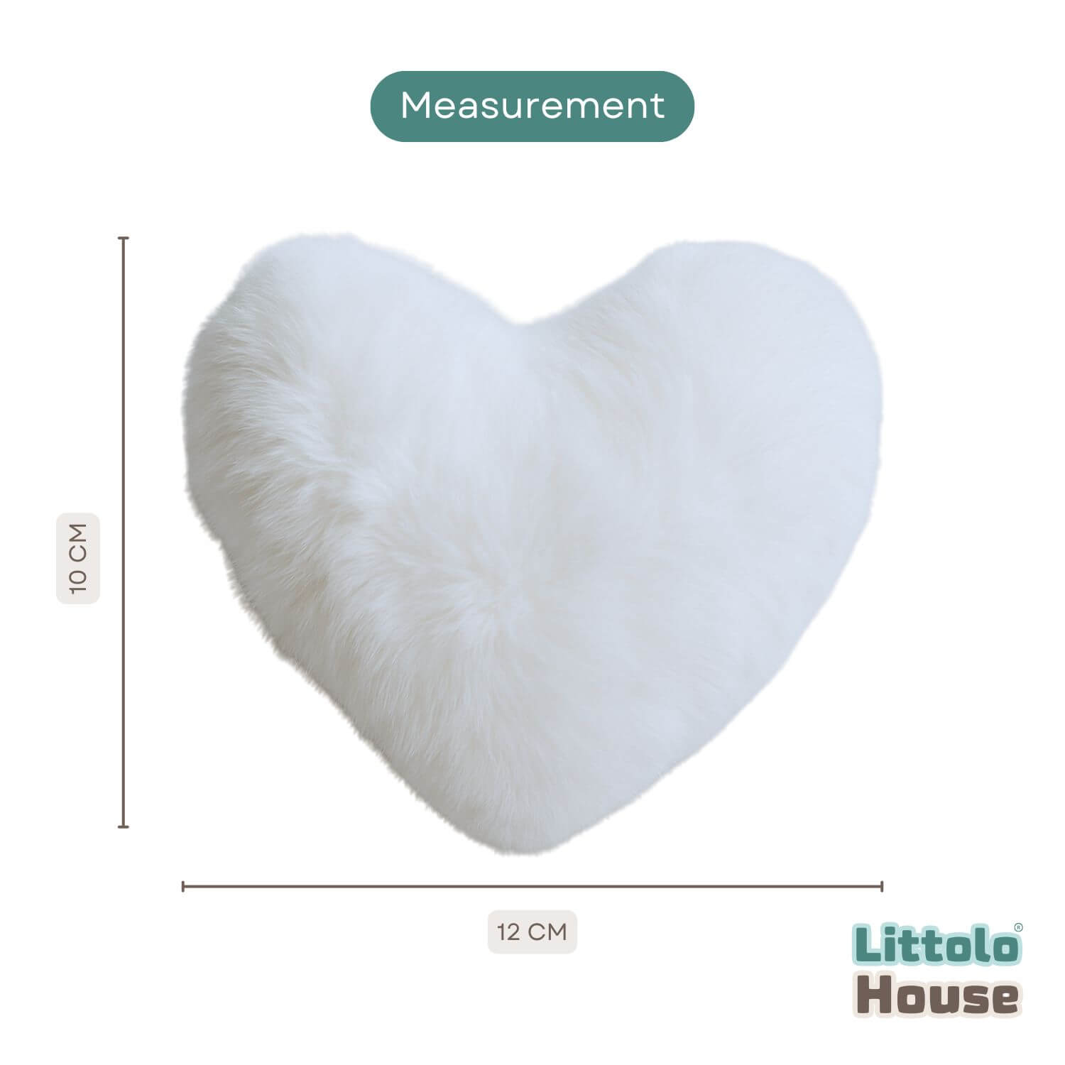 MIni Soft Furry Plush Heart D165 | Pack of 1 | White