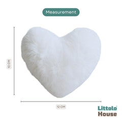 MIni Soft Furry Plush Heart D165 | Pack of 1 | White