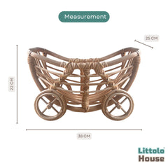 Cane Trolley Cart | Newborn | Cane | Natural Wood