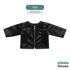 Baby Boy leather Jacket O235 | NB | Black
