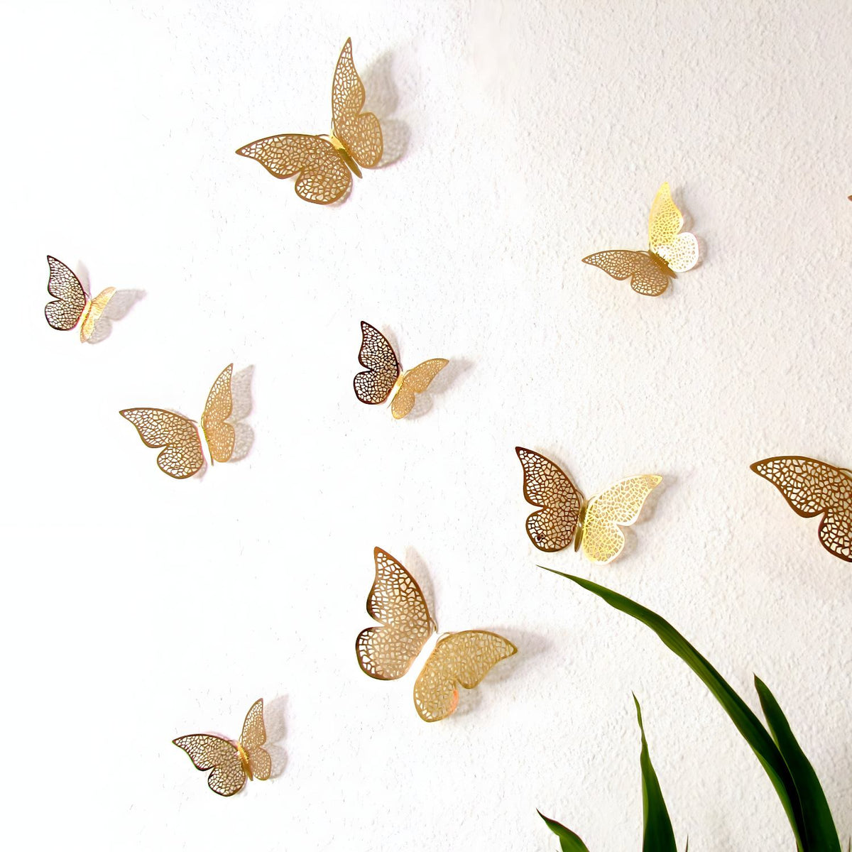 3D Butterflies Pack of 12 | Decorative Add-ons | Golden