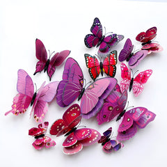 3D Butterflies Pack of 12 | Decorative Add-ons | Purple