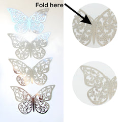 3D Butterflies Pack of 12 | Decorative Add-ons | Silver