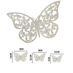 3D Butterflies Pack of 12 | Decorative Add-ons | Silver