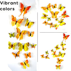 3D Butterflies Pack of 12 | Decorative Add-ons | Yellow