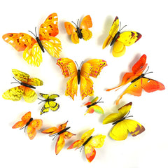 3D Butterflies Pack of 12 | Decorative Add-ons | Yellow