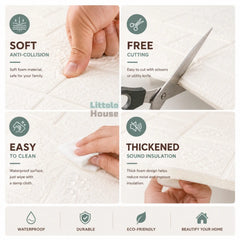 3D White Brick Texture Self-Adhesive Wall Sticker | Pack Of 4