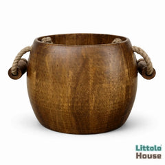 Vintage Barrel with Wooden Handles | Wooden Decorative | Brown