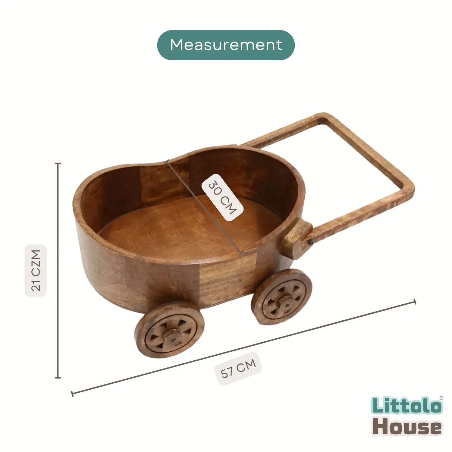 Cart Trolley | Wooden Decorative | Natural Wood