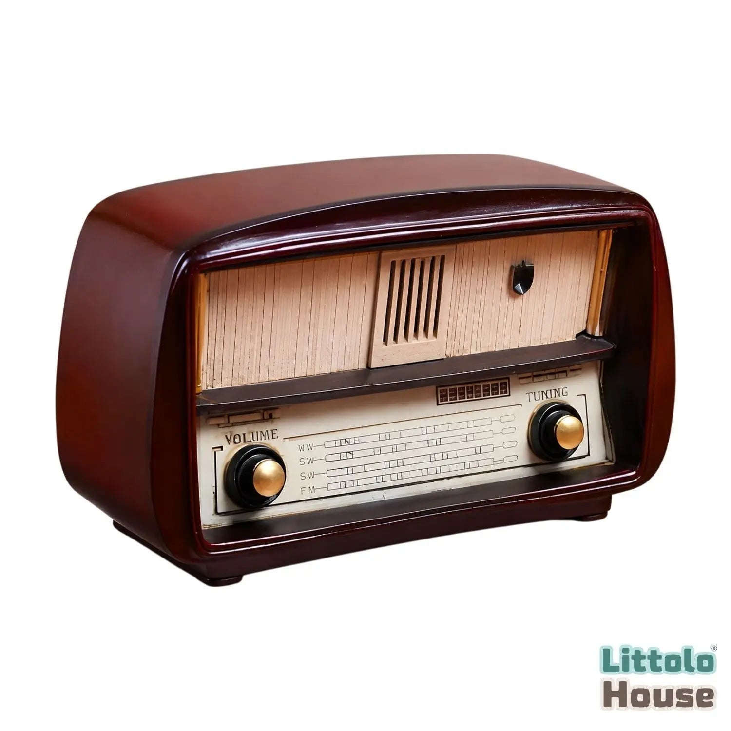 Vintage Style Radio | Miniature | Brown