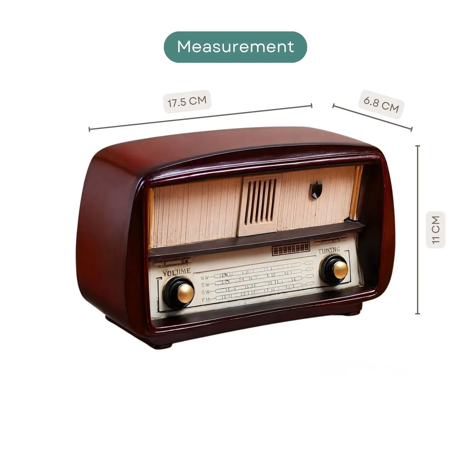 Vintage Style Radio | Miniature | Brown