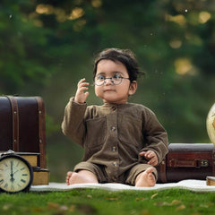 Baby Full Sleeves Romper Outfit O047 | 18M | Brown