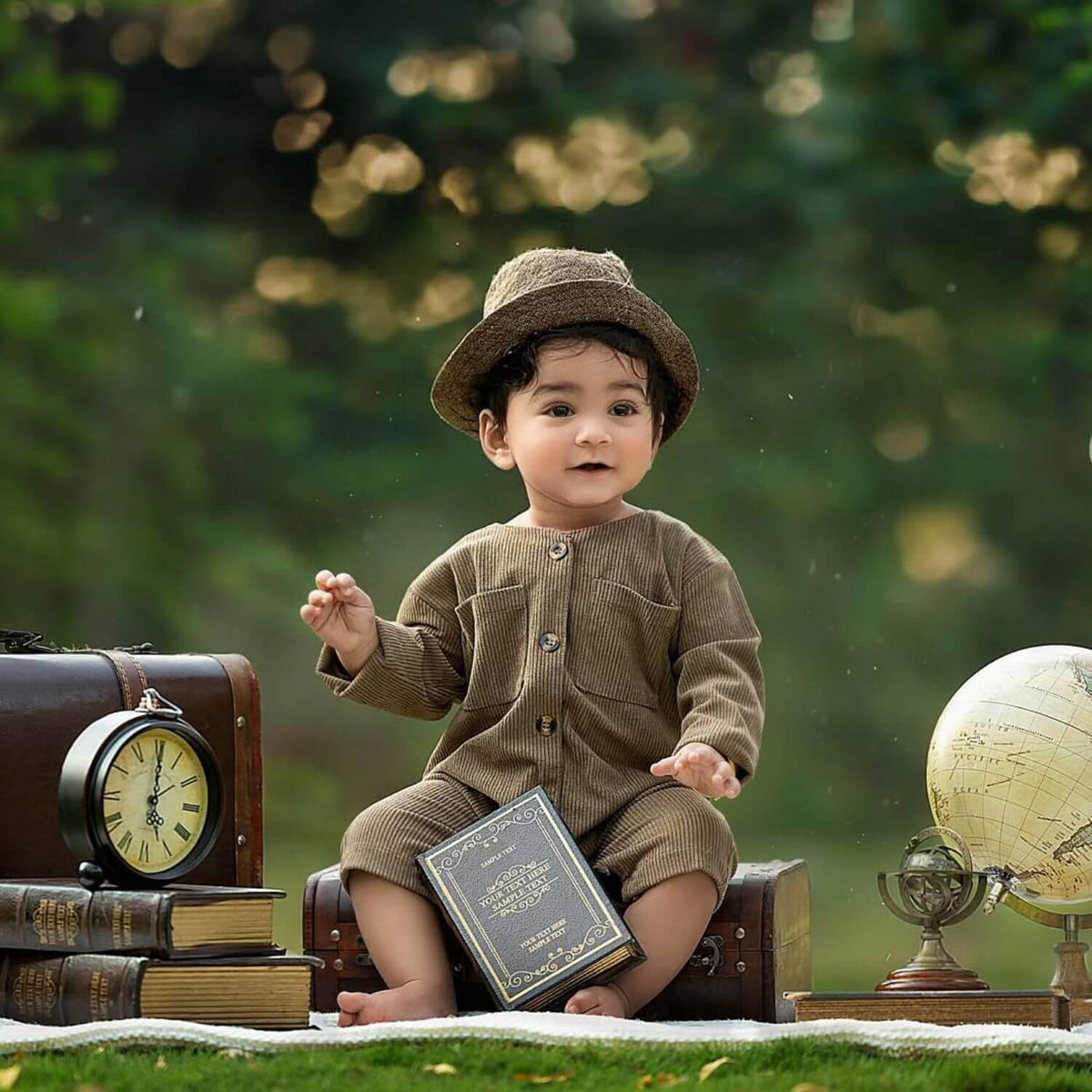 Baby Full Sleeves Romper Outfit O047 | 30M | Brown