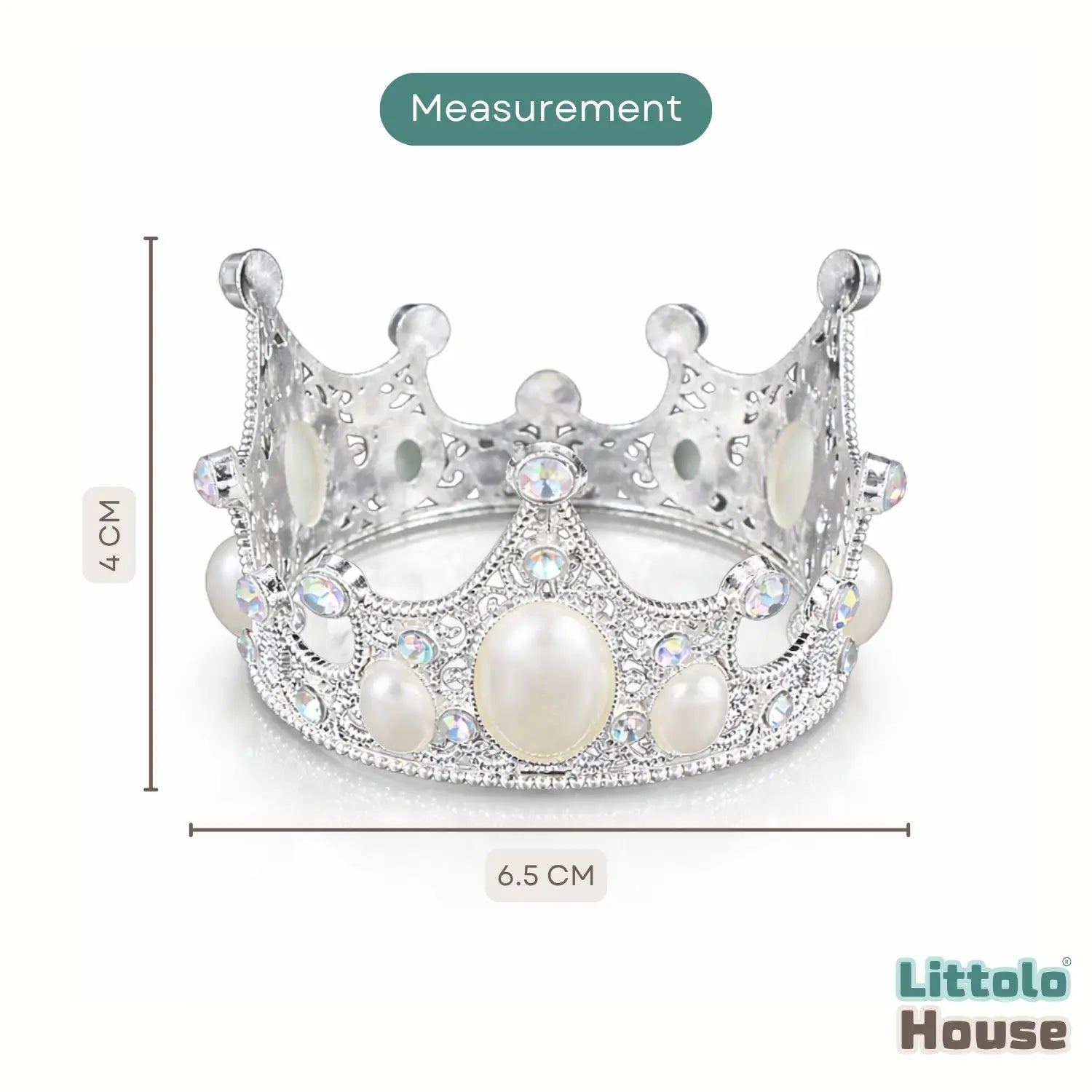 Baby Royal Pearl Crown | NB | Silver