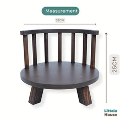 Mini Round Chair | Wooden Decorative | Brown