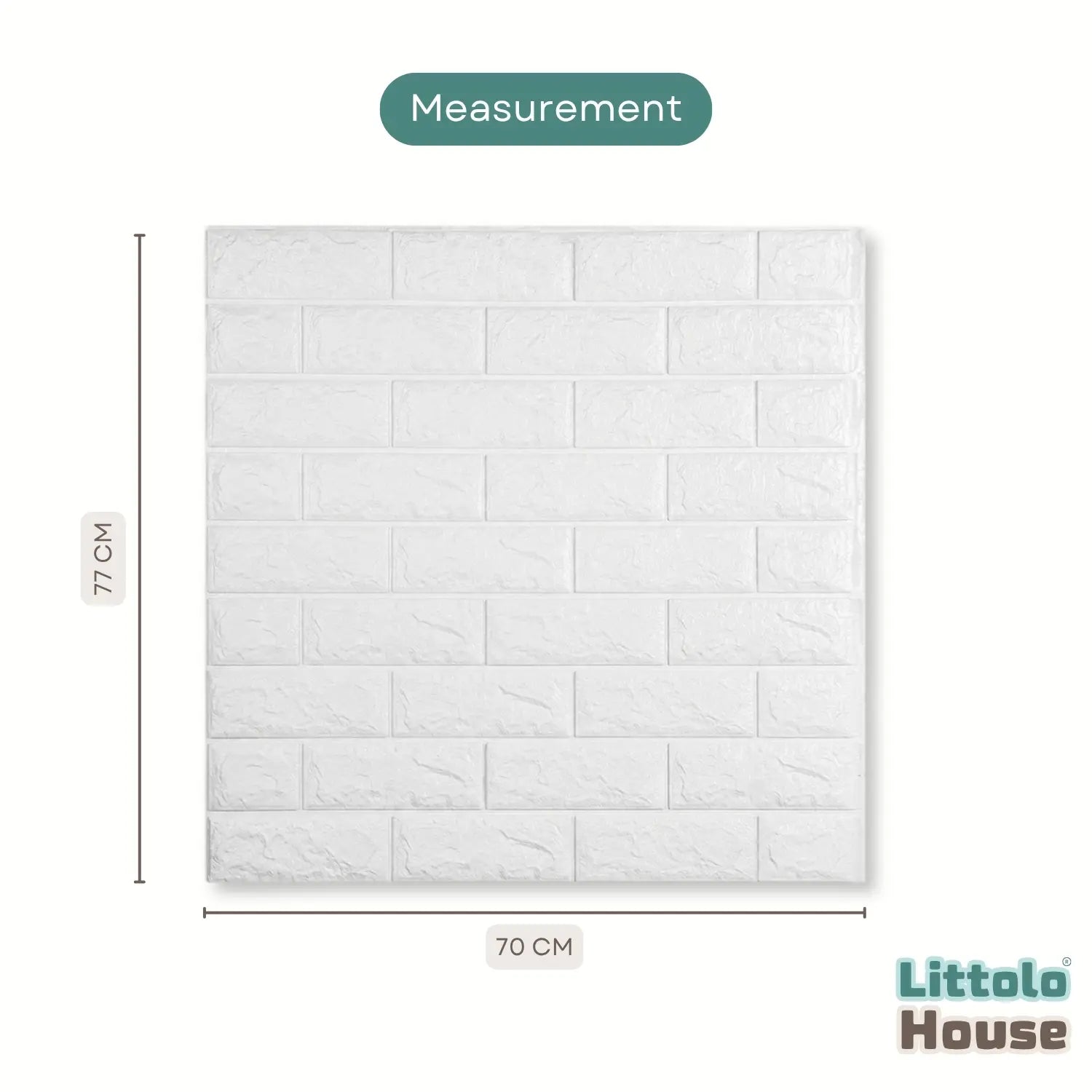 3D White Brick Texture Self-Adhesive Wall Sticker | Pack Of 4