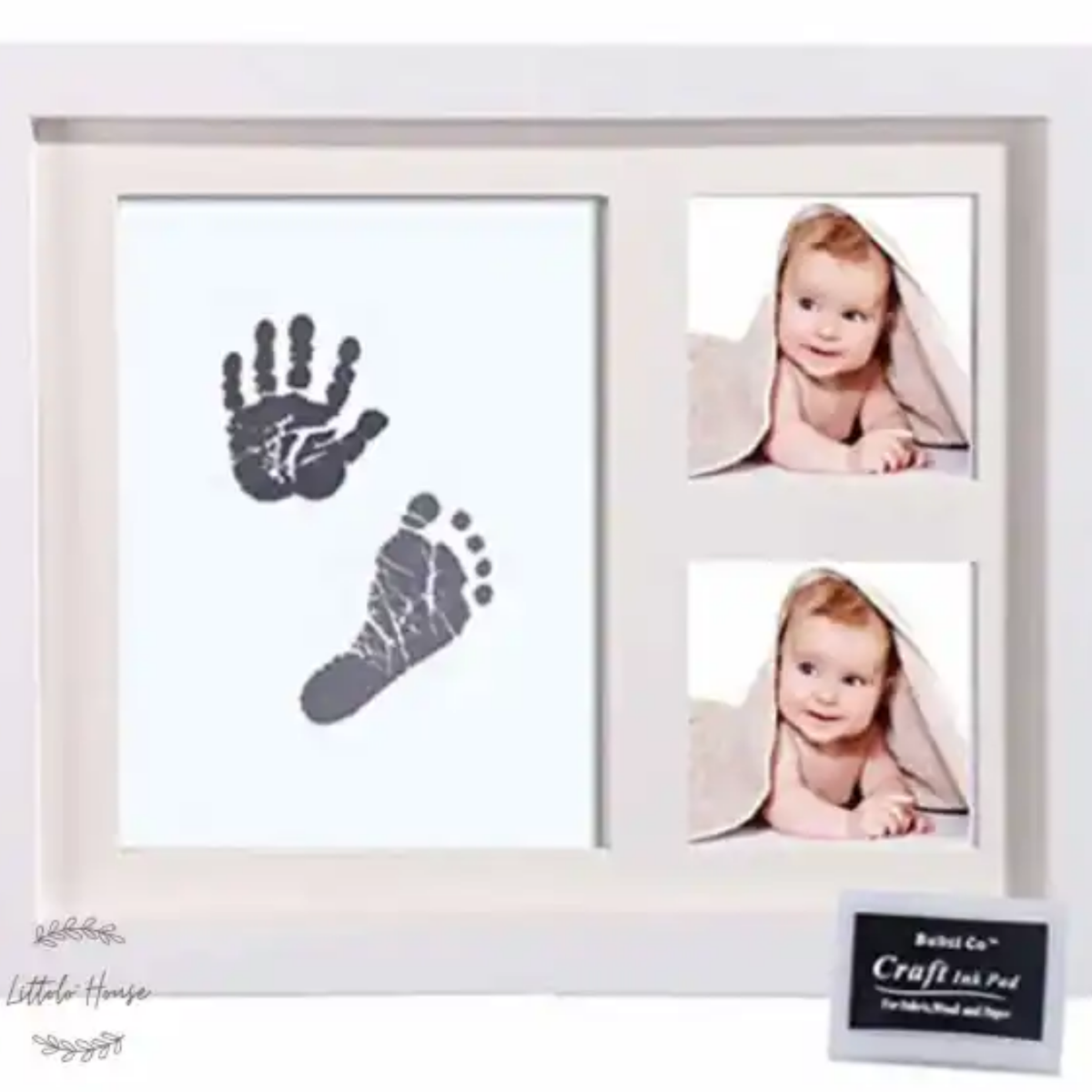 Baby Milestone Hand and Footprint with Impression Ink | Frames | White