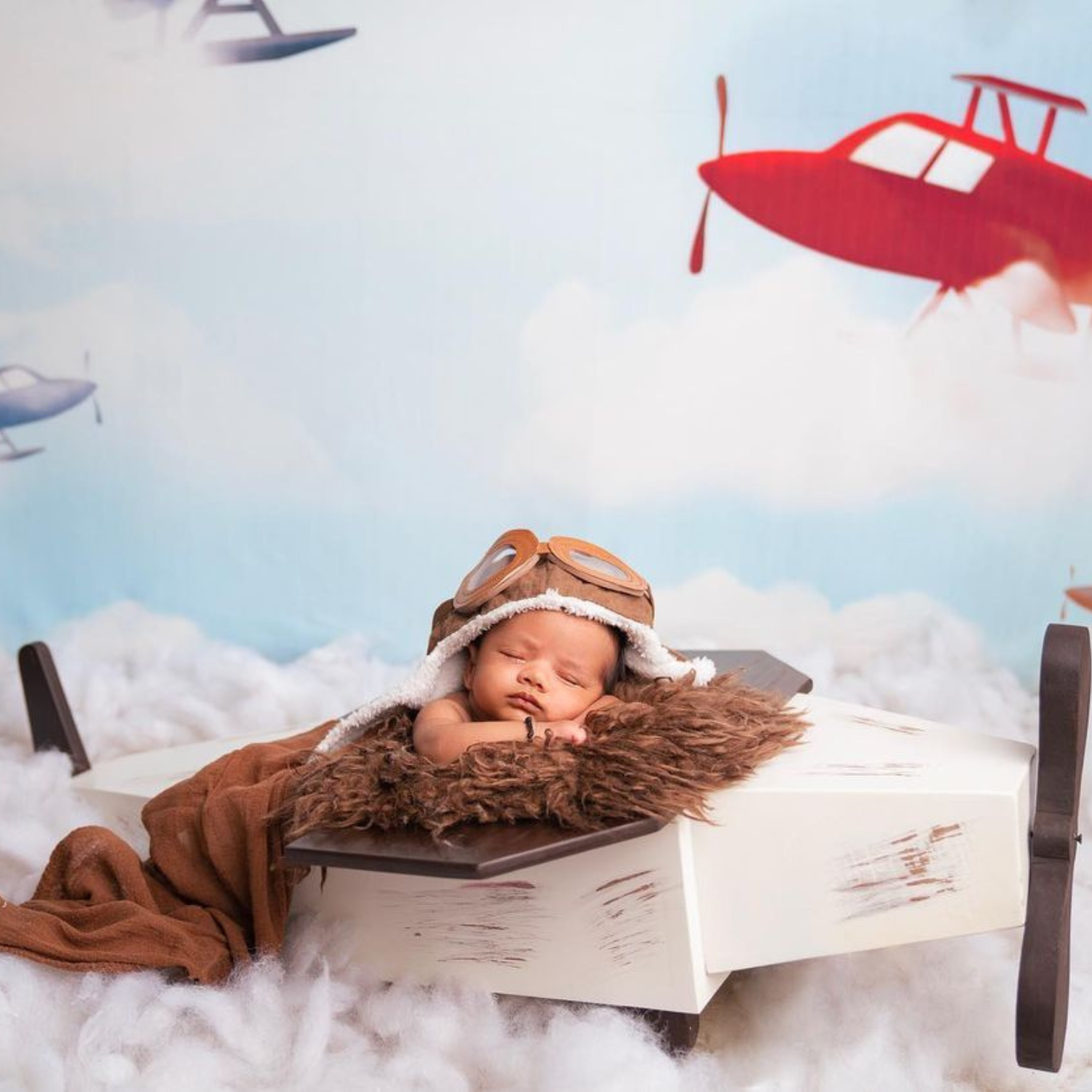 Baby Aviator Pilot Hat with Goggles 2Y Brown Littolo House