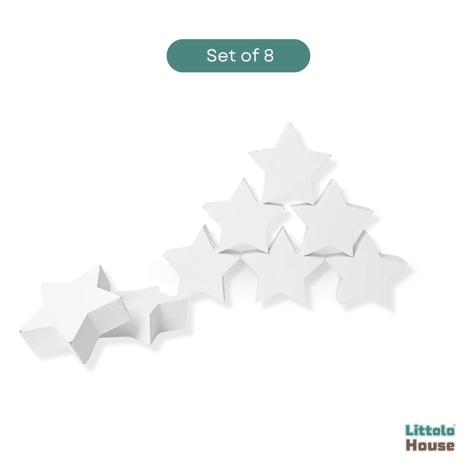 Stars Set | Wooden Decorative | White