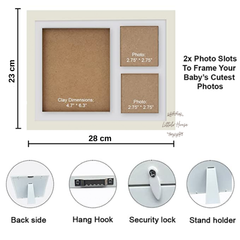 Baby Milestone Hand and Footprint with Impression Ink | Frames | White
