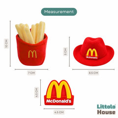 Baby Macdonalds Apron with Mini Hat, Fries & Logo Badge Set of 4 | Medium A029 | NB | Orange