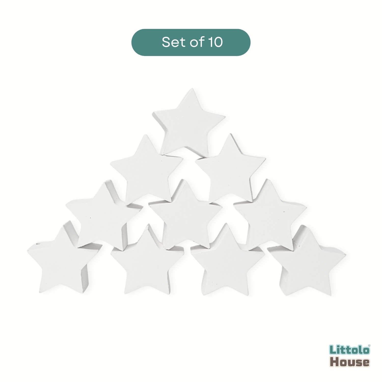 Stars Set | Wooden Decorative | White