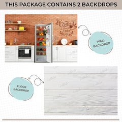 LB1513 Modern Kitchen Interior Backdrop Combo (2 Pcs)