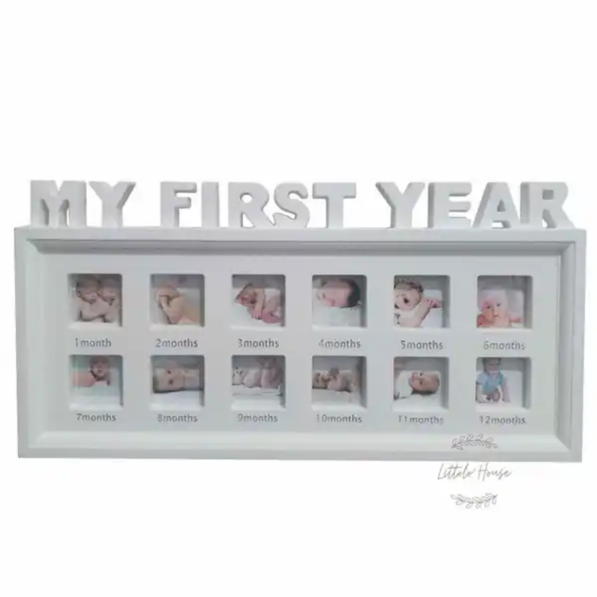 Baby Milestone 12 Month Frame | White