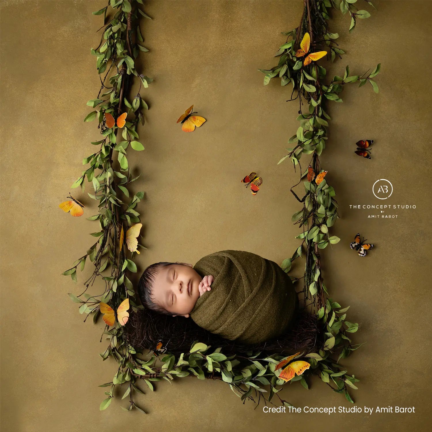 Baby Knitted Dotted Wrap W035 | Mehndi Green