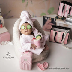 Baby Bathrobe with Hair Towel O205 | 9M | Pink