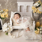 Baby Girl Knit Lace Frock with Lace Bonnet SR004 | Set of 2 | NB | Green