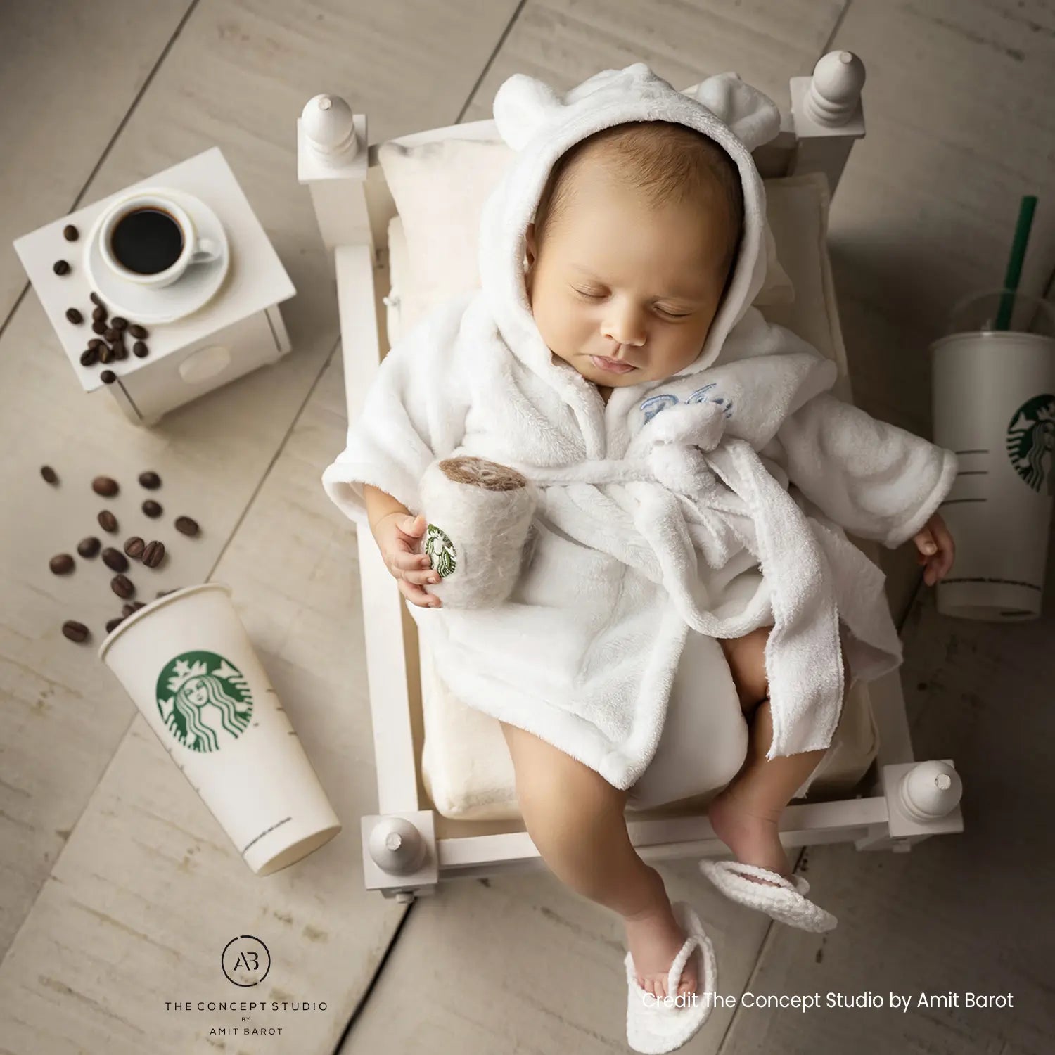 Baby Bathrobe with Hair Towel O205 | 3M | White