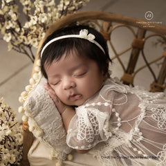 Baby Girl Knit Lace Frock with Lace Bonnet SR004 | Set of 2 | NB | Green
