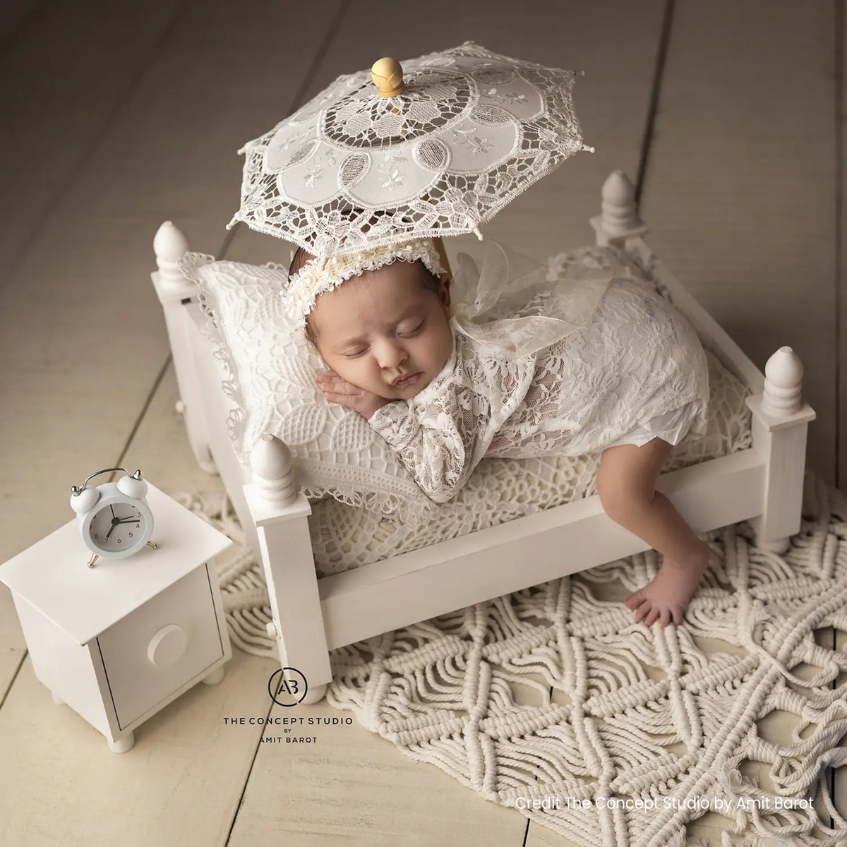 Baby Parasol Lace Umbrella Miniature N17 | 1Y | White