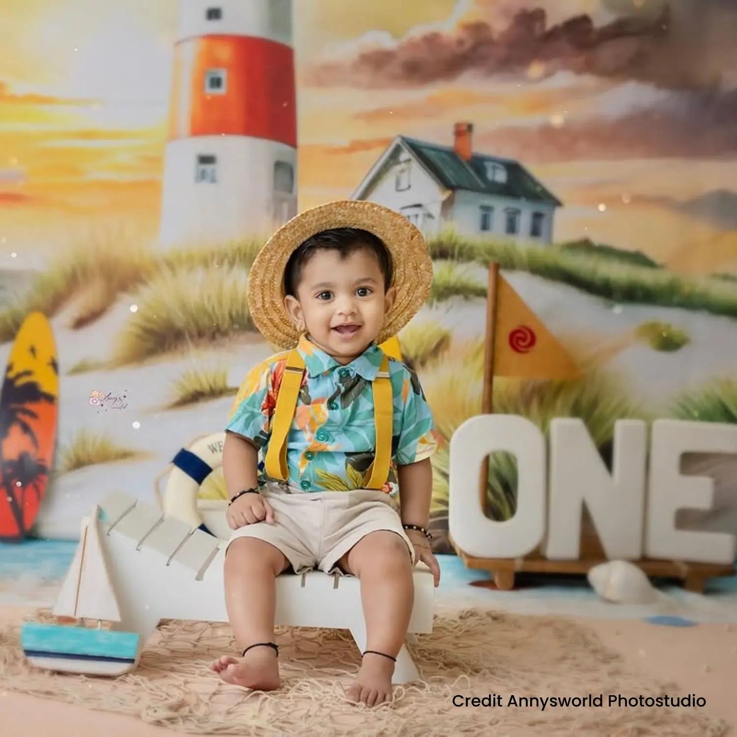 Baby Boy Shirt with Shorts O122 | 1Y | Tropical Flower Print