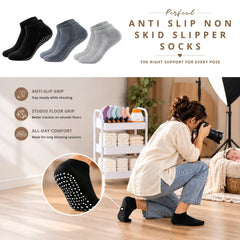 Anti Slip Non Skid Slipper Socks with Grips A001 Pair of 1 | M | Black