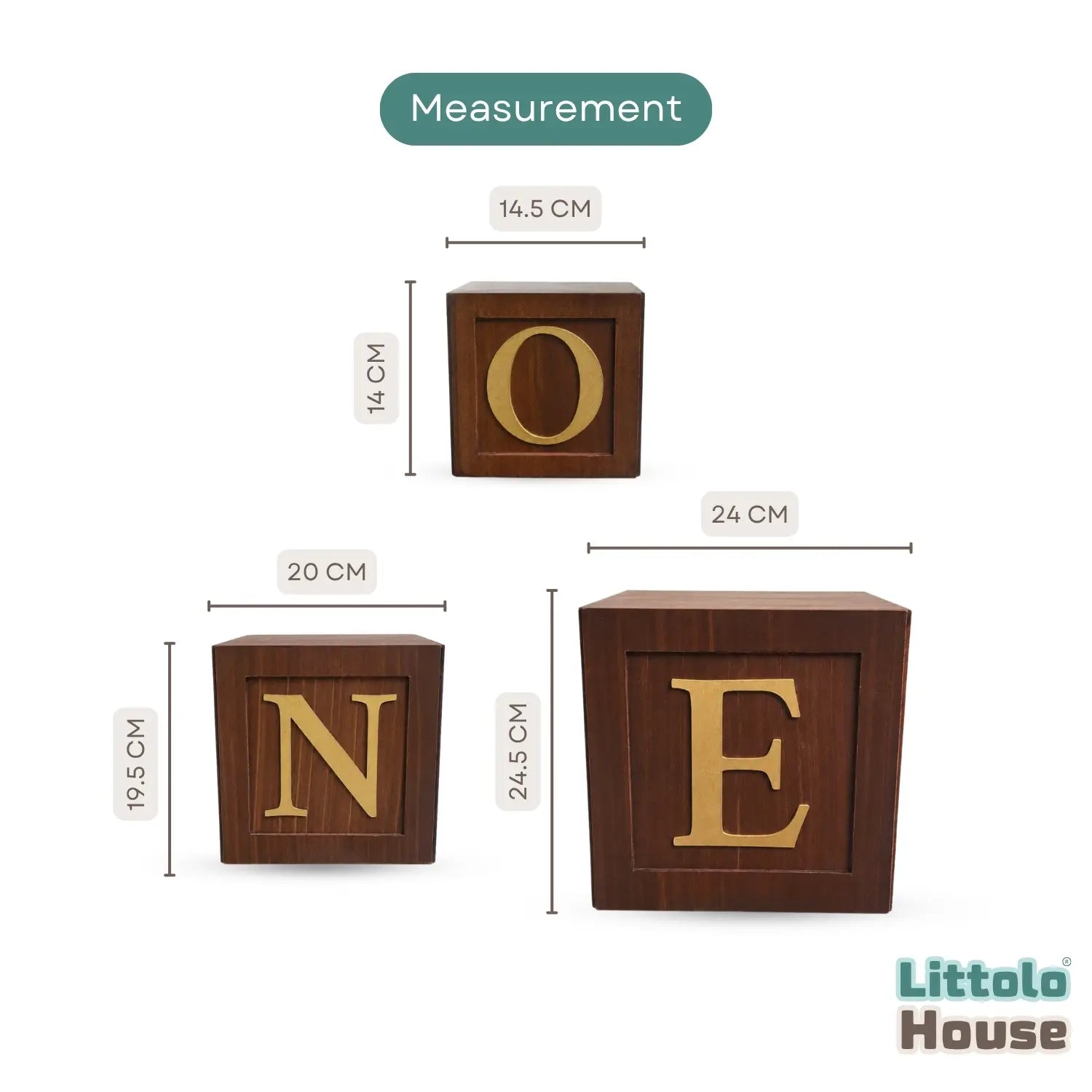 Apple Box with ONE TWO Sign Set of 3 | Wooden Decorative | Rustic Brown