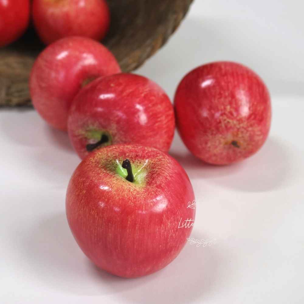 Artificial Apple Fruits Set of 5 D014 | Decorative Add-ons | Red