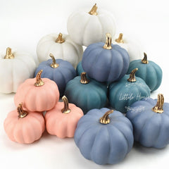 Artificial Colorful Halloween Pumpkins 24 PCS in Assorted Colors and Sizes D009 | Decorative Add-ons | Multicolour