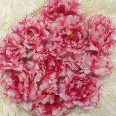 Artificial Daisy Peony Flower Heads F063 Pack of 10 | Dark Pink