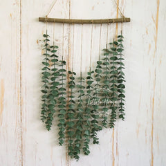 Artificial Eucalyptus Leaf Boho V Shape Wall Hanging  F062 Pack of 1 | Leaf Green