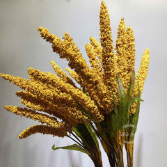 Artificial Grain Millet Ear Heads F065 Pack of 6 | Mustard