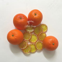 Artificial Orange Fruits &amp; Slices Set of 14 D010 | Decorative Add-ons | Orange