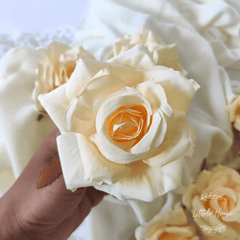 Artificial Rose Flower Heads F063 Pack of 30 | Beige