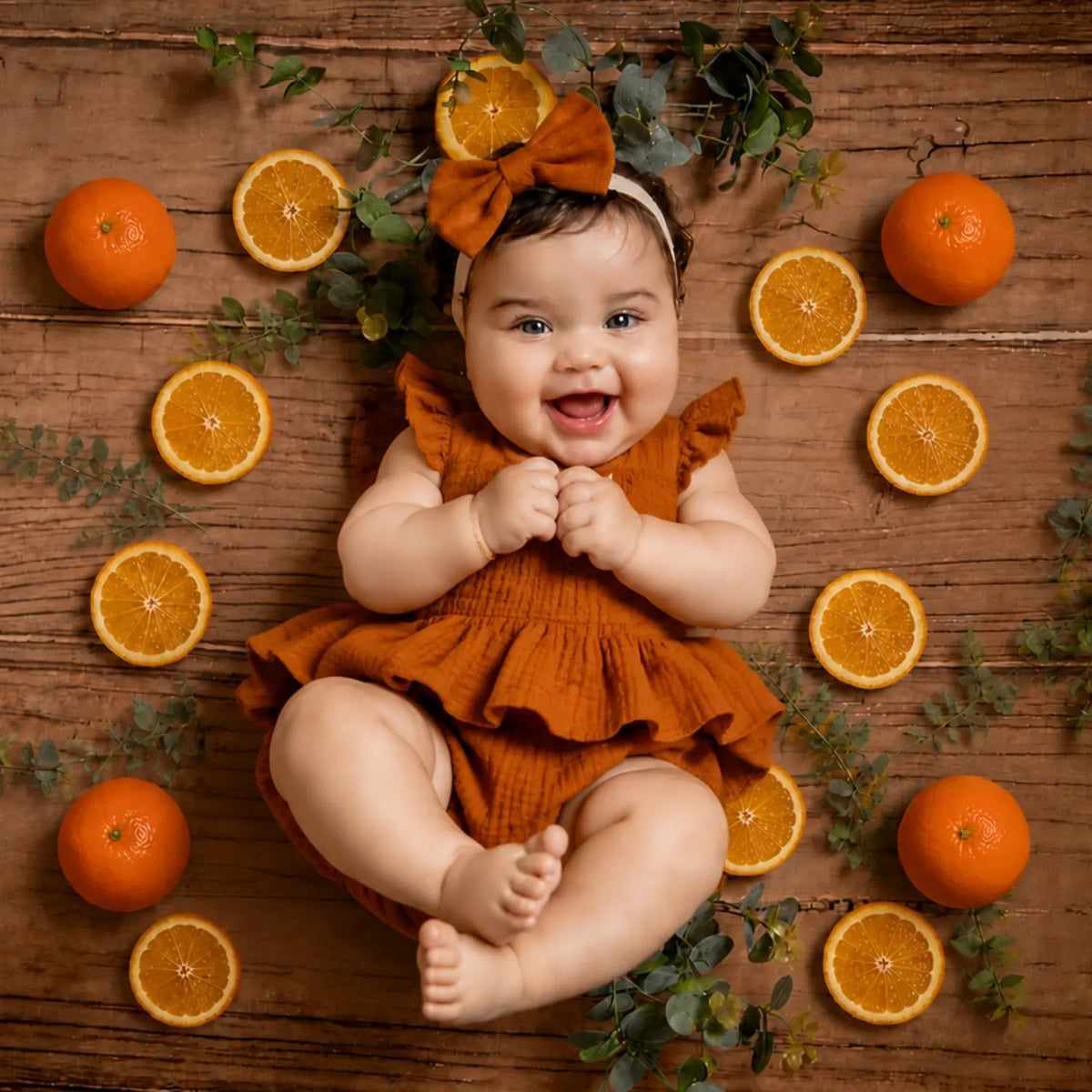 Artificial Orange Fruits & Slices Set of 14 D010 | Decorative Add-ons | Orange
