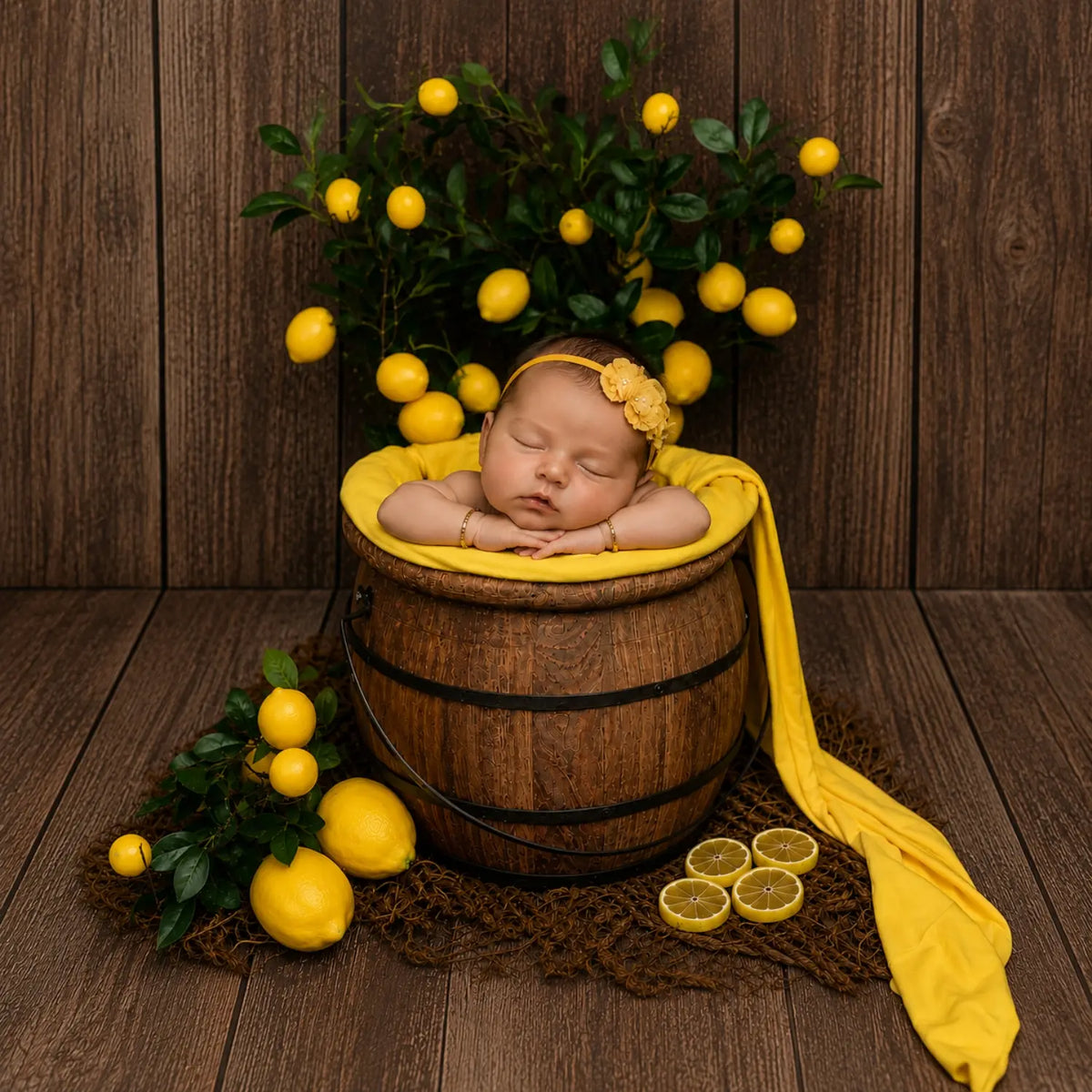 Artificial Yellow Lemon Fruit Slices Set of 14 D010 | Decorative Add-ons | Yellow