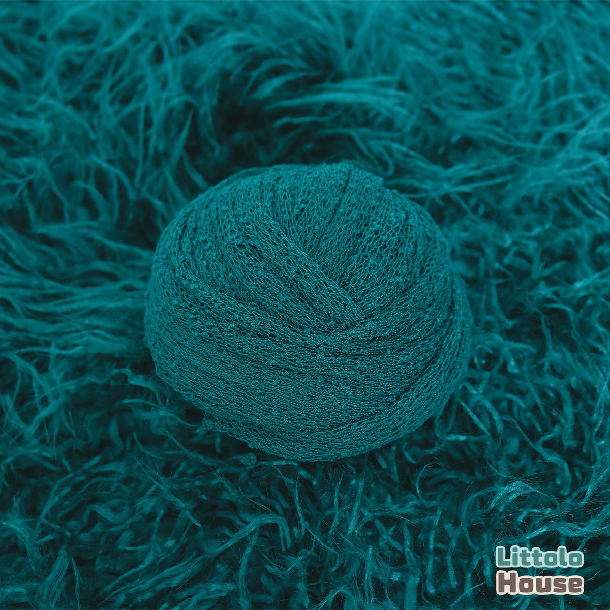 Baby Artificial Fur Layer and Knitted Stretch Wrap SR081 | NB | Teal Green