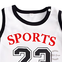 Baby Boy 23 Jersey With Hat O051 | 6M | White Black