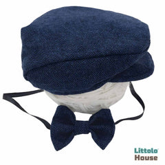 Baby Boy Gentleman Cap and Bowtie SR001 | Set of 2 | 3M | Blue