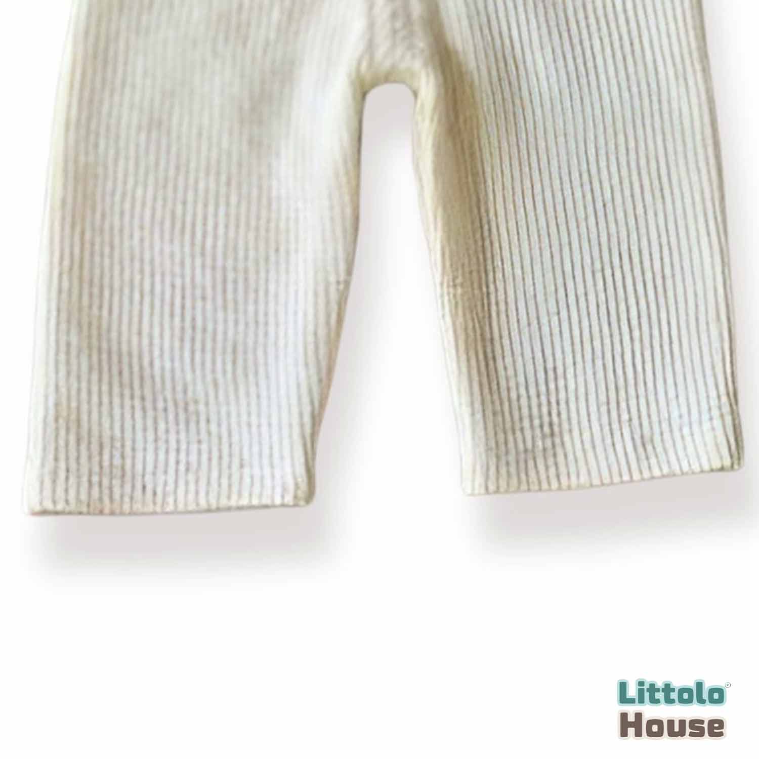 Baby Boy Straps Pant with Cap O124 | NB | Off White